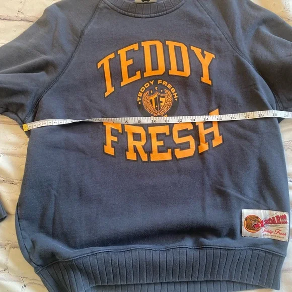 Teddy Fresh University Dark Blue Sweatershirt Size Small - Picture 7 of 7